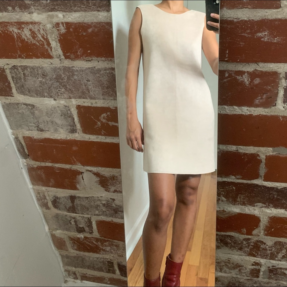 Suede box dress